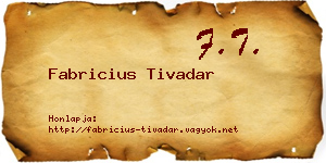 Fabricius Tivadar névjegykártya